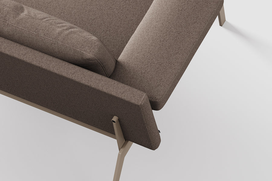 Most Lounge Chair by B&T, showing closeup view of most lounge chair in live sot.