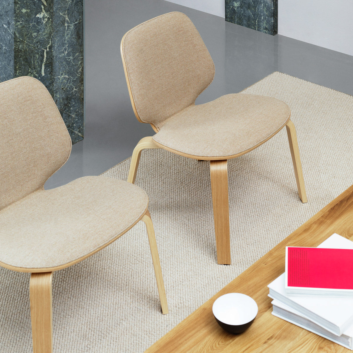 My Chair Lounge Chair by Normann Copenhagen, showing my chair lounge chairs in live shot.