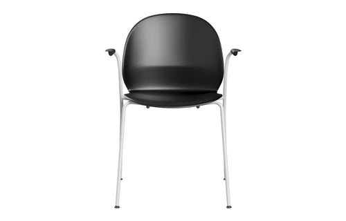 N02 Recycle Armchair by Fritz Hansen - Off White Powder Coated Steel, Black Recycled Plastic.