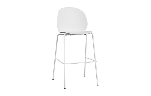 N02 Recycle Bar Stool by Fritz Hansen - Off White Powder Coated Steel, Off White Recycled Plastic.