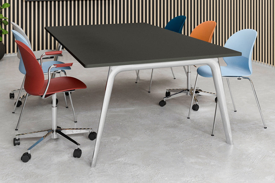 N02 Recycle Swivel Chair by Fritz Hansen, showing n02 recycle swivel chairs in live shot.