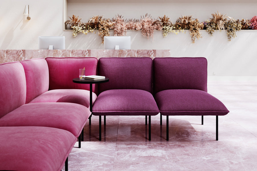 Nakki Lobby Side Table by Woud, showing nakki lobby side table with nakki lobby collection in live shot.