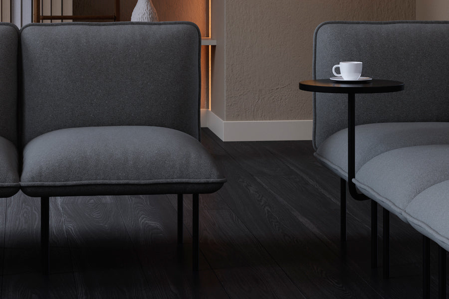 Nakki Lobby Side Table by Woud, showing nakki lobby side table with nakki lobby collection in live shot.