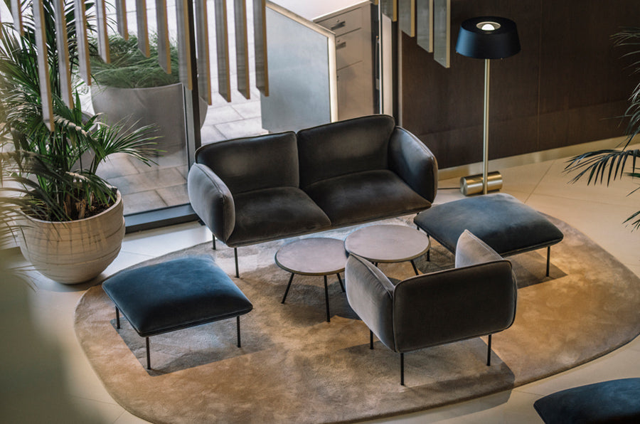 Nakki Sofa by Woud, showing nakki sofa in live shot.