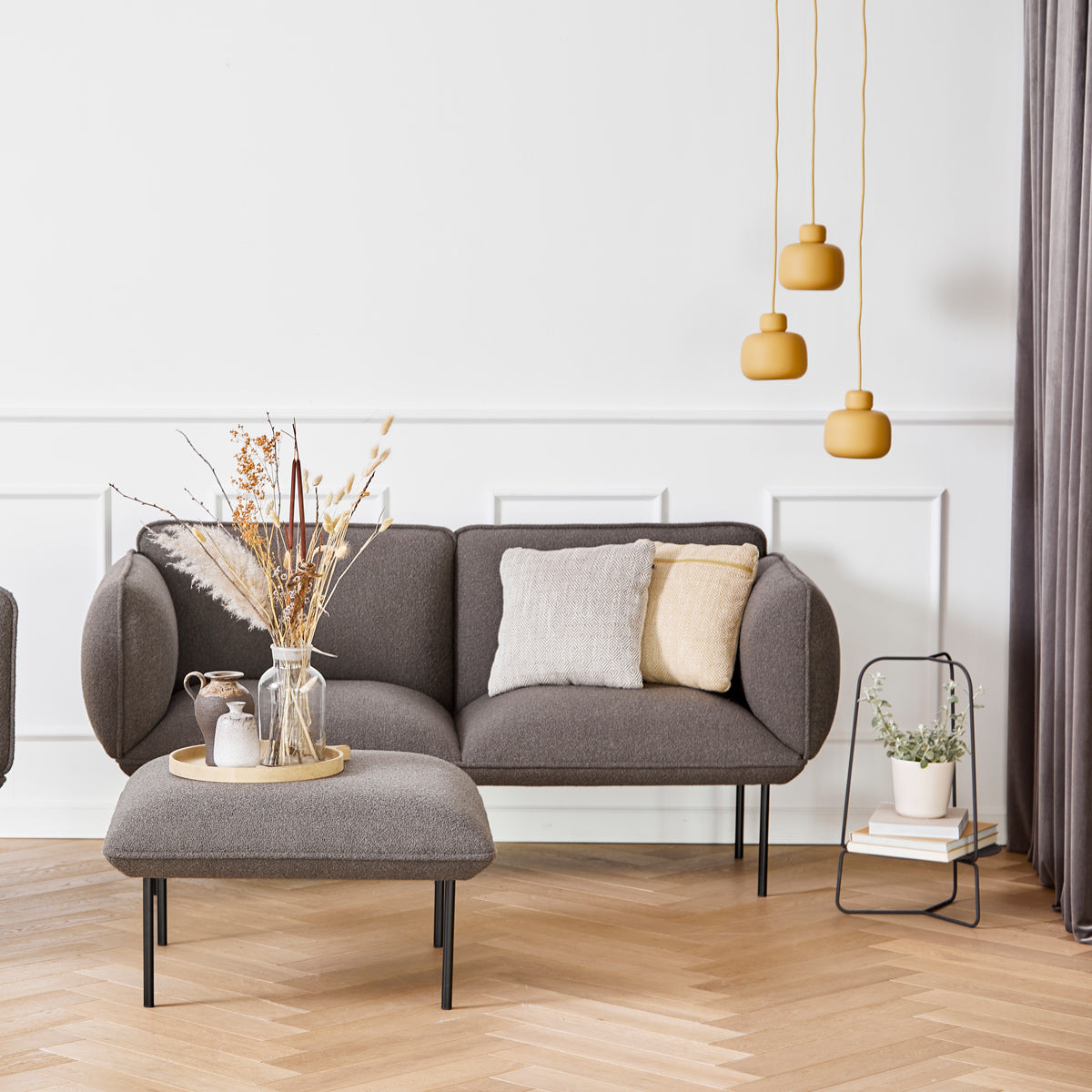 Nakki Sofa by Woud, showing nakki sofa in live shot.