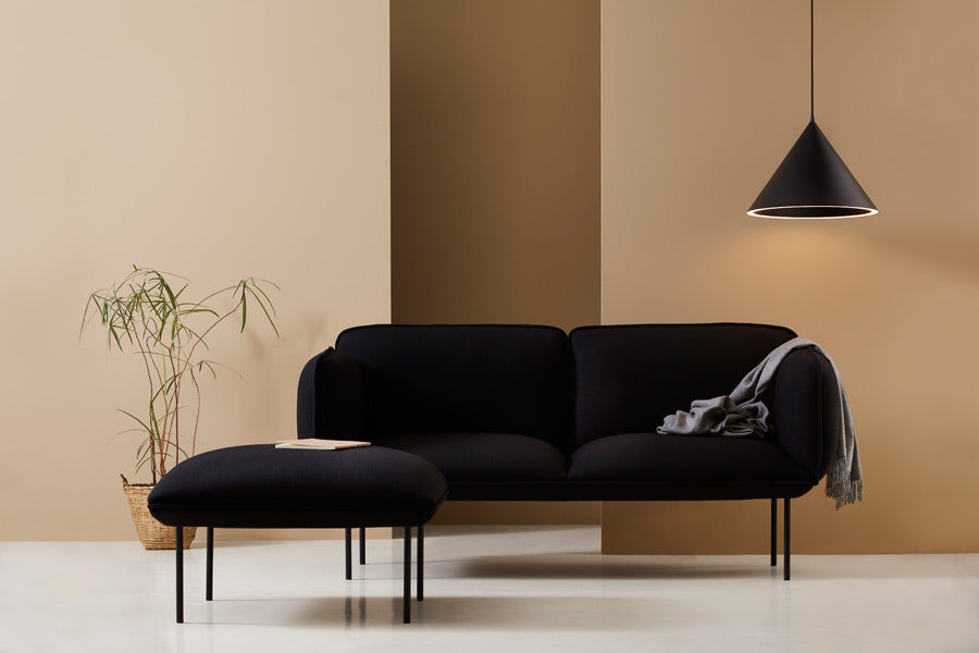 Nakki Sofa by Woud, showing nakki sofa in live shot.