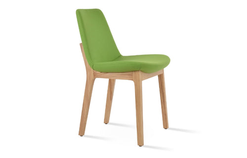 Eiffel Wood Chair-Fabric by SohoConcept - Natural Ash Wood, Camira Blazer Pistachio Wool.