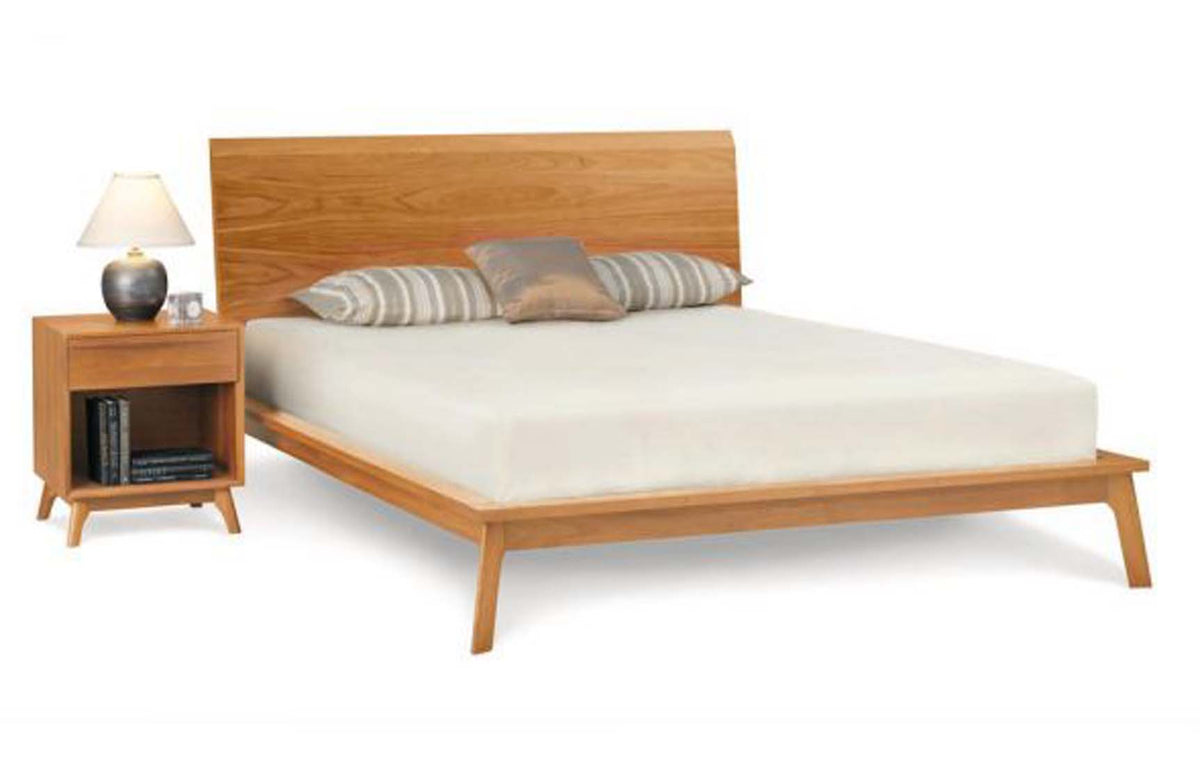 Catalina Bedroom Collection by Copeland Furniture - Natural Cherry Finish, Bed + 1 Drawer Nightstands.