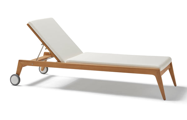 Paralel Chaise by Point - Natural Teak, Fabric G1.