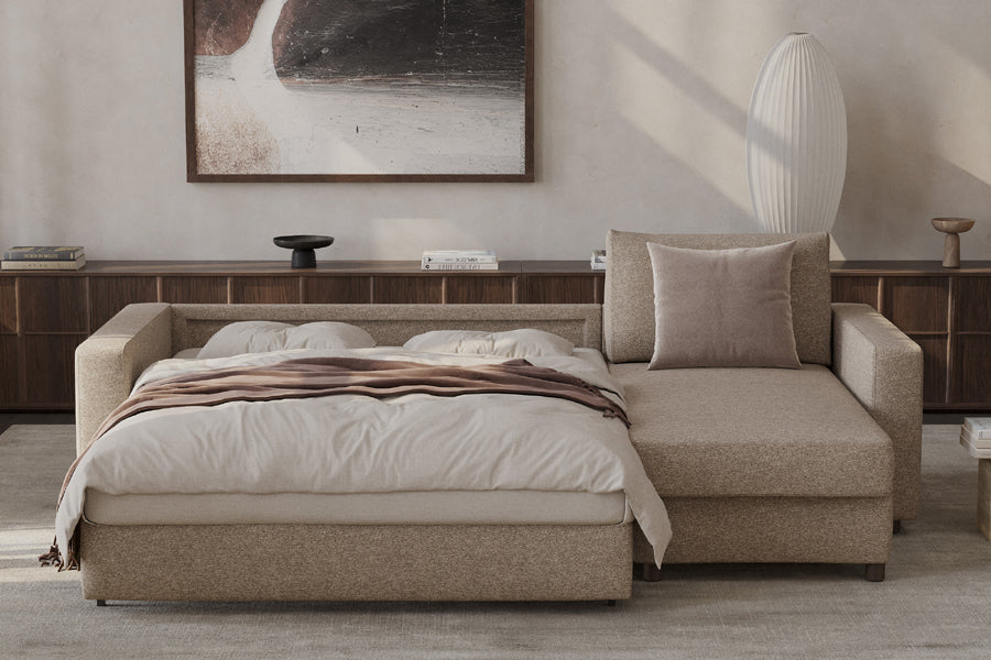 Neah King Lounger Sofa Bed by Innovation, showing neah king lounger sofa bed in live shot.