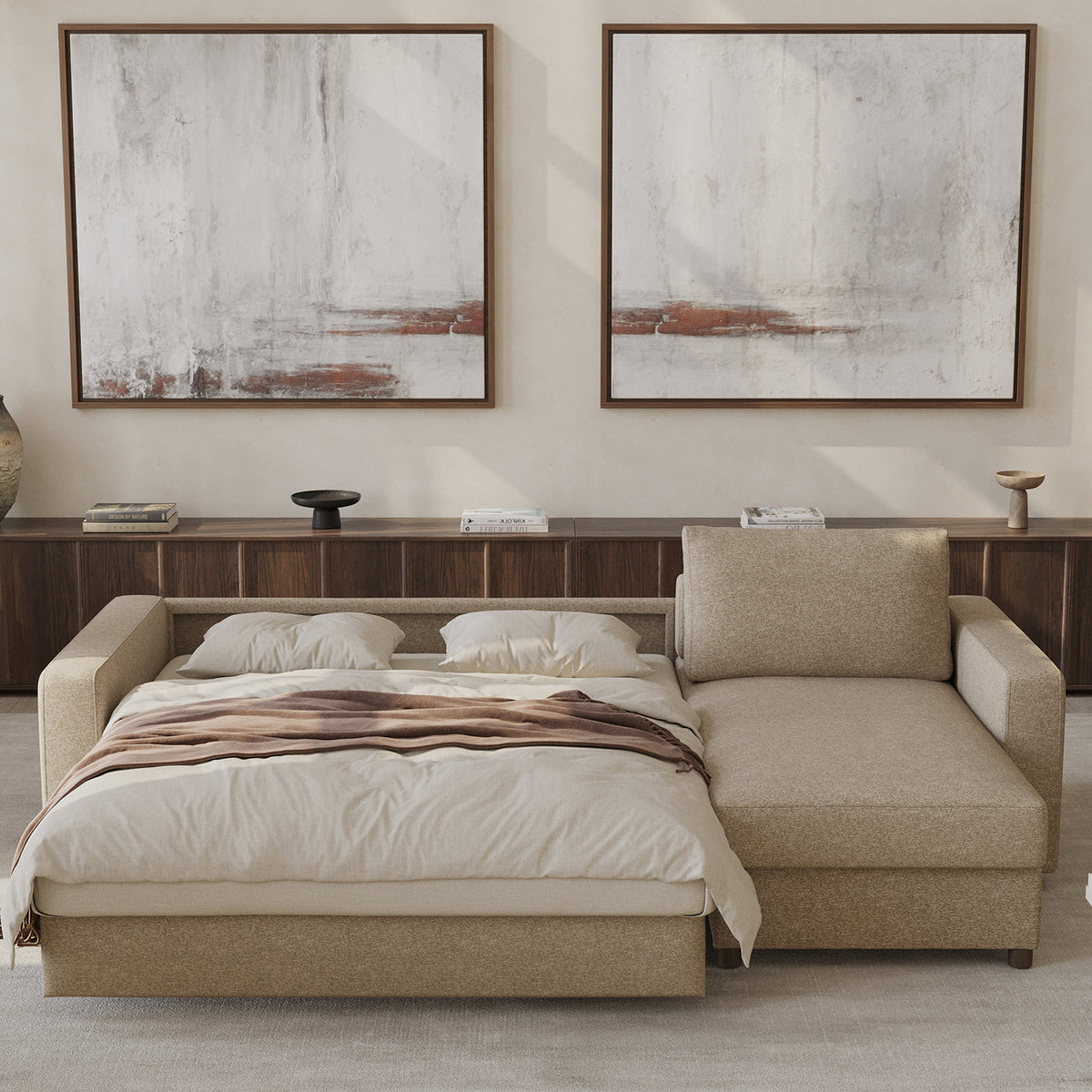 Neah King Lounger Sofa Bed by Innovation, showing neah king lounger sofa bed in live shot.