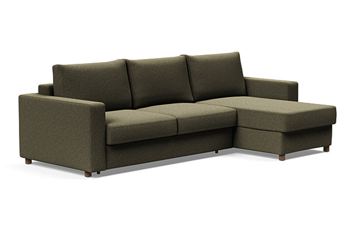 Neah King Lounger Sofa Bed by Innovation - Standard, 535 Boucle Forest Green.