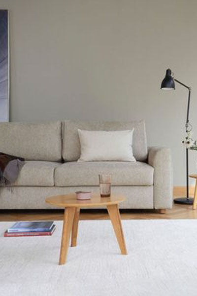 Neah King Sofa Bed with Curved Arm by Innovation, showing neah king sofa bed with curved arm in live shot.