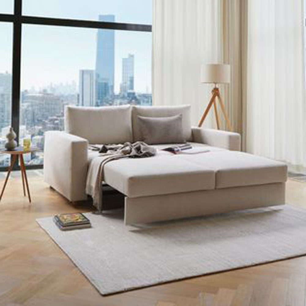 Neah King Sofa Bed with Curved Arm by Innovation, showing neah king sofa bed with curved arm in live shot.