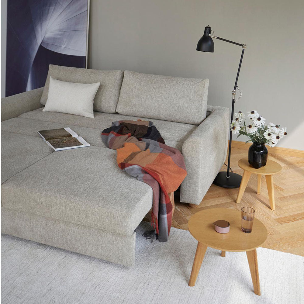 Neah King Sofa Bed with Curved Arm by Innovation, showing neah king sofa bed with curved arm in live shot.
