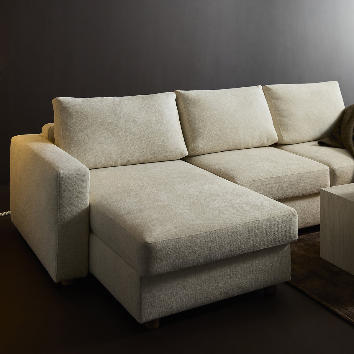 Neah Queen Lounger Sofa Bed by Innovation, showing neah queen lounger sofa bed in live shot.