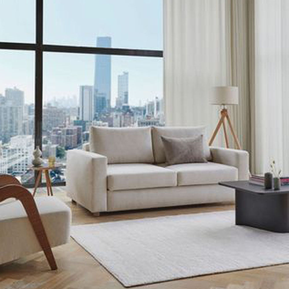 Neah Queen Sofa Bed with Arm by Innovation, showing neah queen sofa bed with arm in live shot.