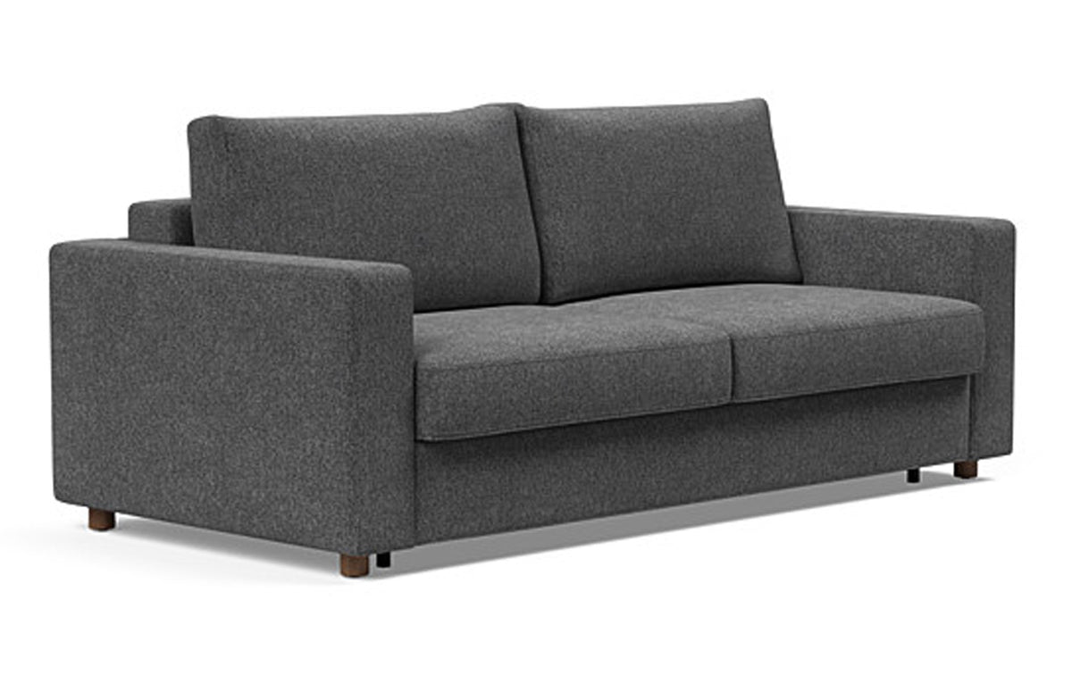 Neah Queen Sofa Bed with Arm by Innovation - Standard, 350 Taura Deep Grey.
