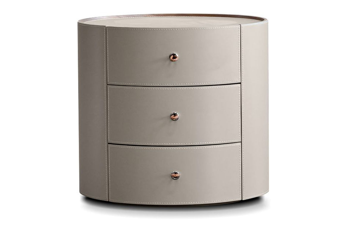 Neru Round Side Table by Mobital, showing front view of neru round side table.