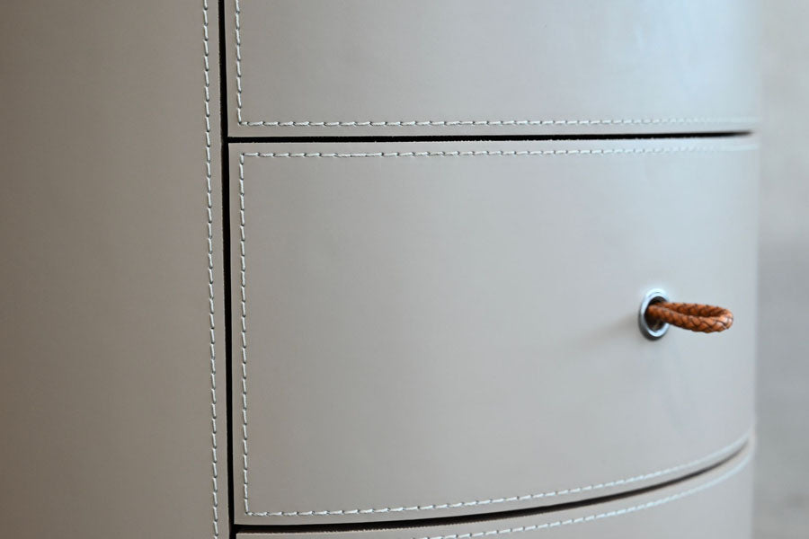 Neru Round Side Table by Mobital, showing closeup view of neru round side table.