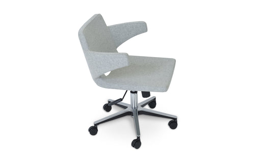 Nevada Office Armchair by SohoConcept - Chrome Plated Steel, Camira Blazer Silver Wool.