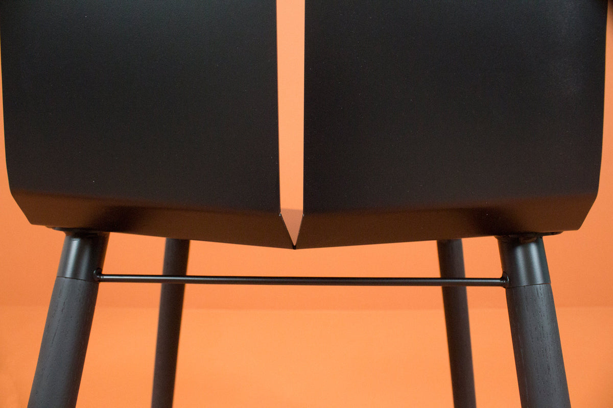 Noa Bar Stool by Tronk Design, showing closeup view of noa bar stool in live shot.