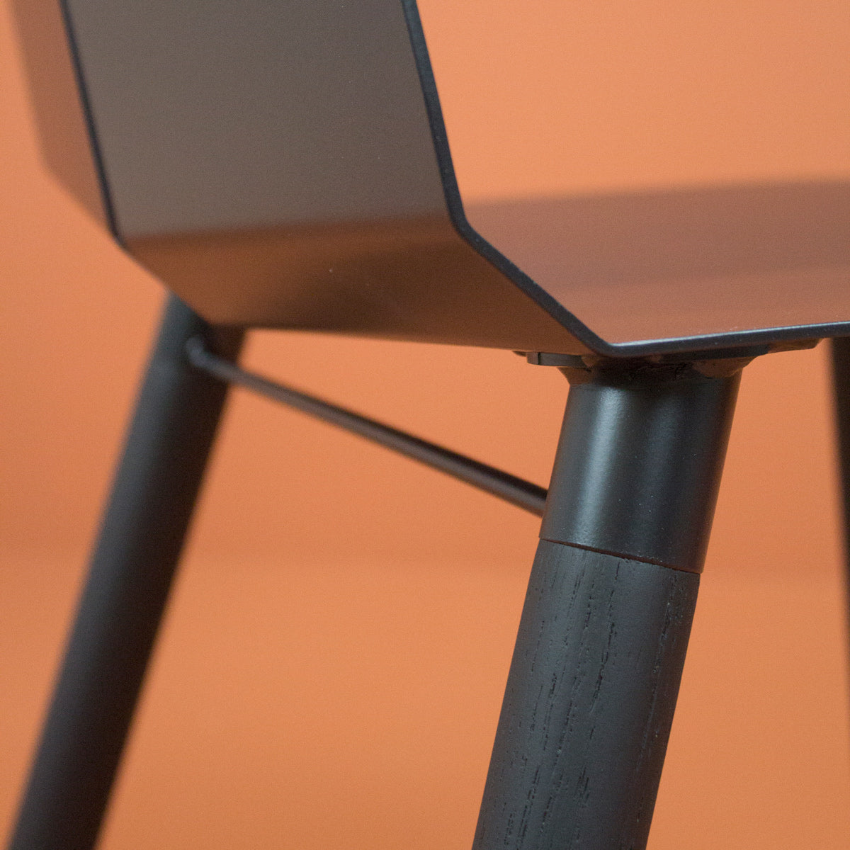 Noa Bar Stool by Tronk Design, showing closeup view of noa bar stool in live shot.
