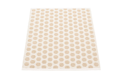 Noa Beige & Vanilla with Vanilla Stripe Runner Rug by Pappelina - 2.25' x 3'.