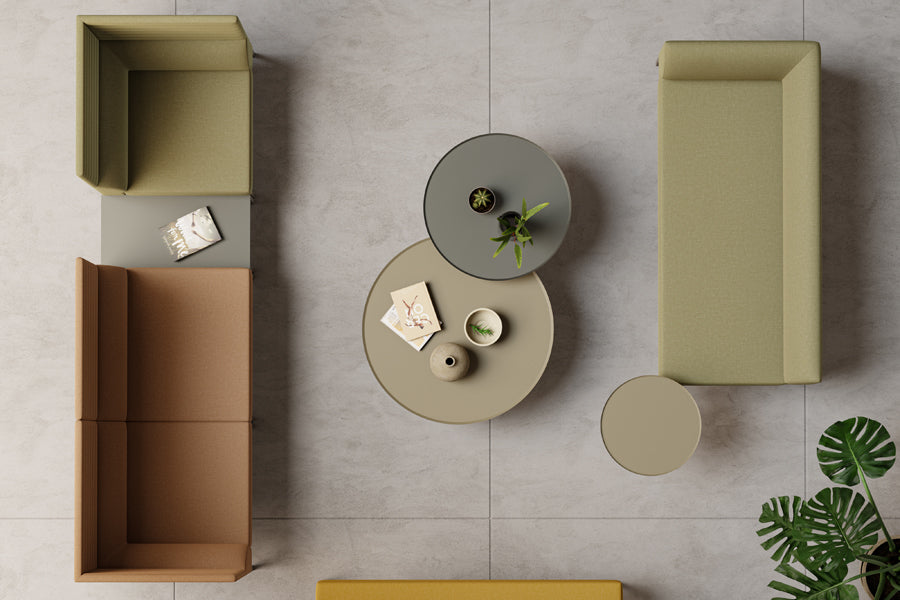 Noda Modular Corner by B&T, showing noda modular corners in live shot.