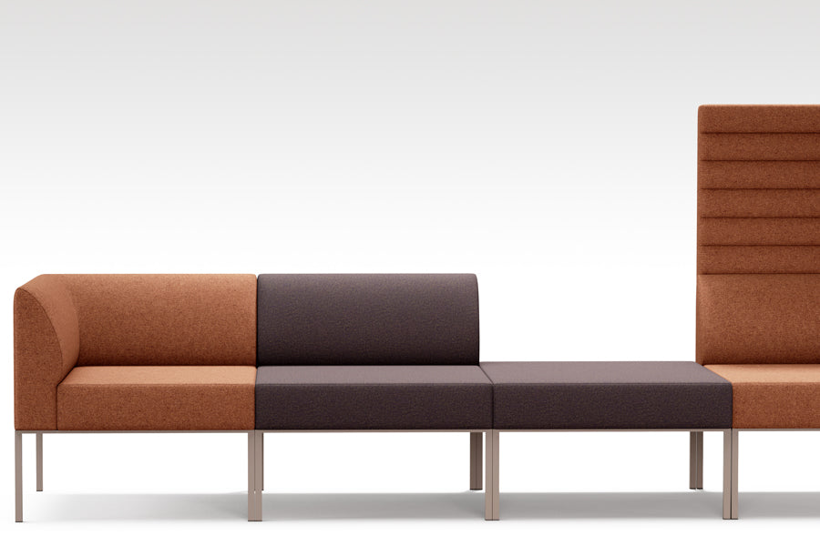 Noda Modular Pouf by B&T, showing noda modular pouf in live shot.