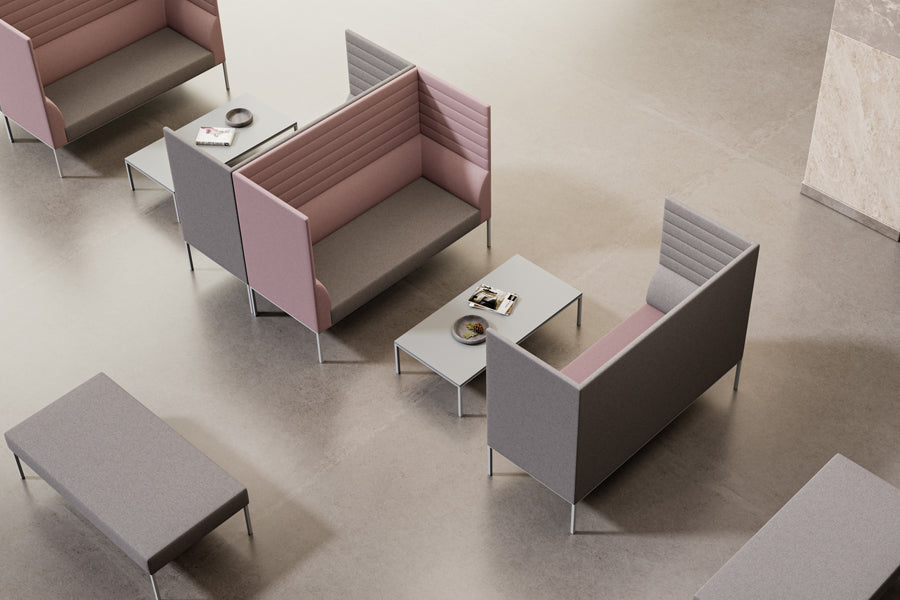 Noda Modular Pouf by B&T, showing noda modular pouf in live shot.