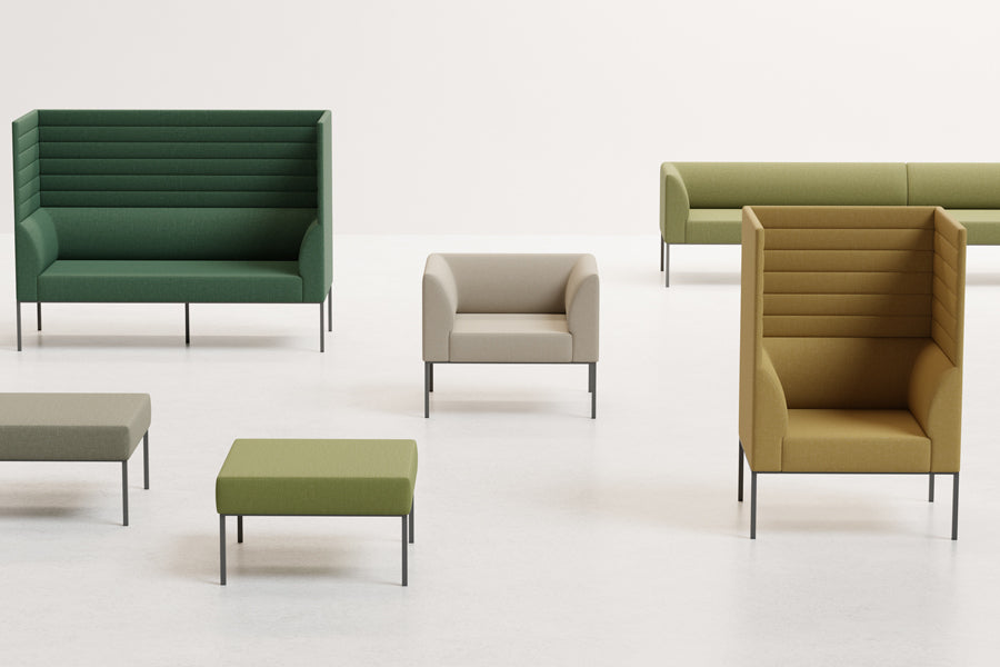 Noda Modular Sofa by B&T, showing noda modular sofas in live shot.