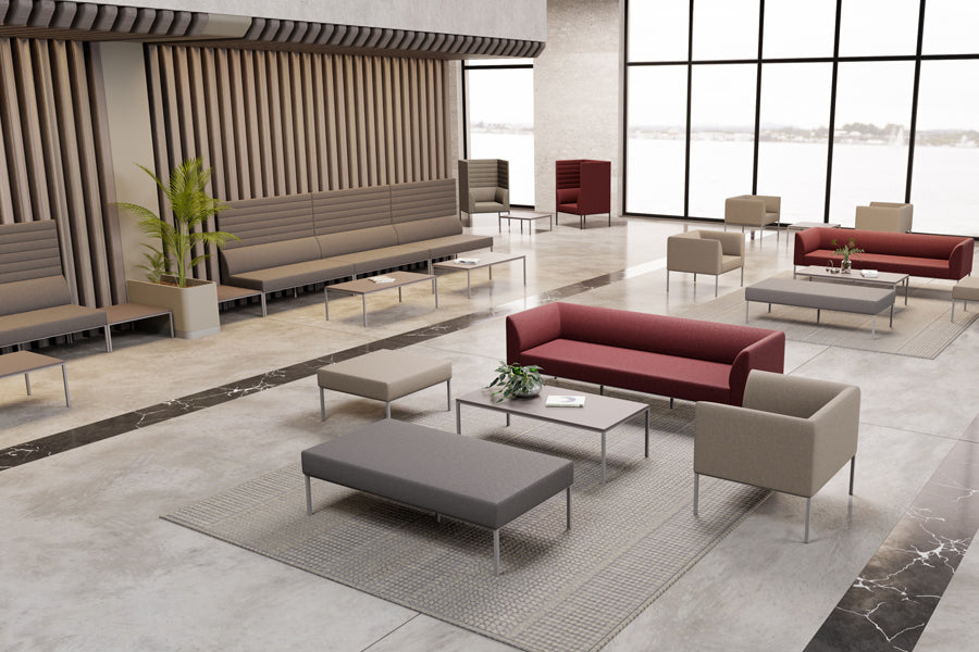 Noda Modular Table by B&T, showing noda modular tables in live shot.