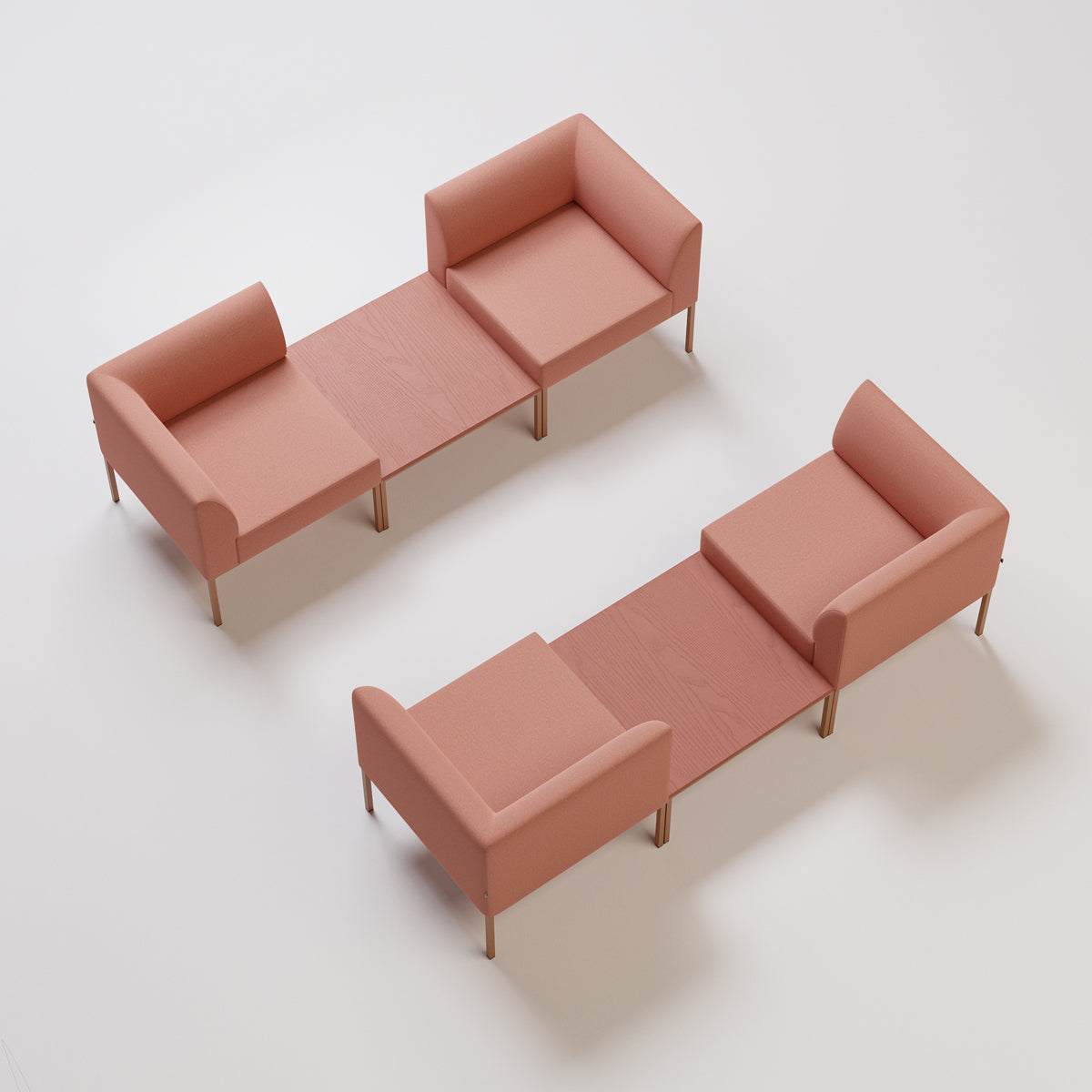 Noda Modular Table by B&T, showing noda modular tables in live shot.