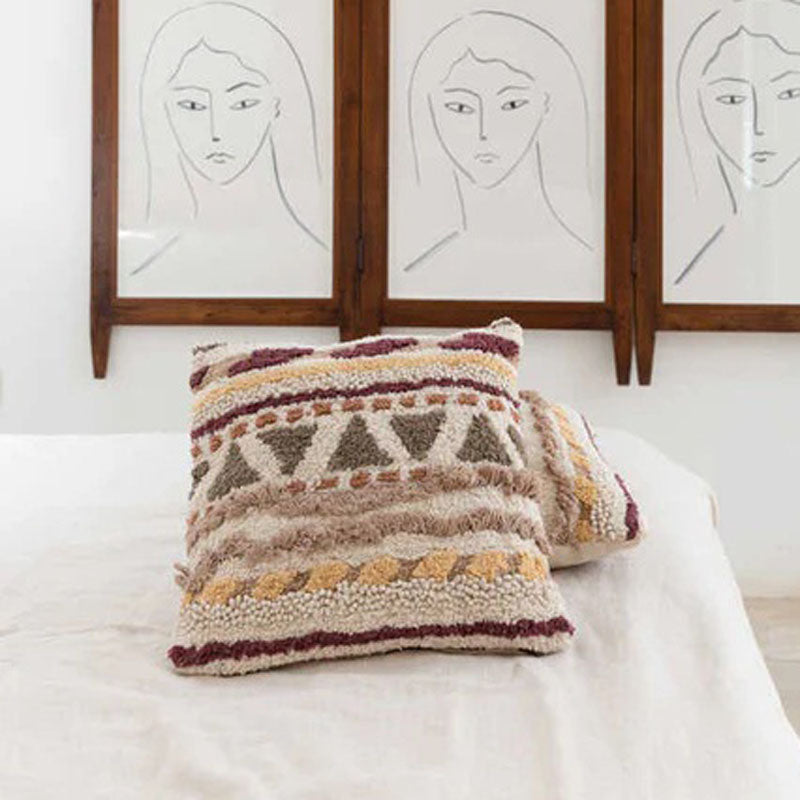 Nomad Sistan Cushion by Lorena Canals, showing nomad sistan cushion in live shot.