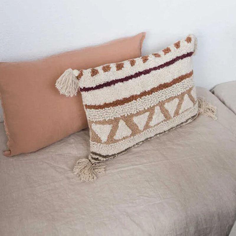 Nomad Sistan Cushion by Lorena Canals, showing nomad sistan cushion in live shot.