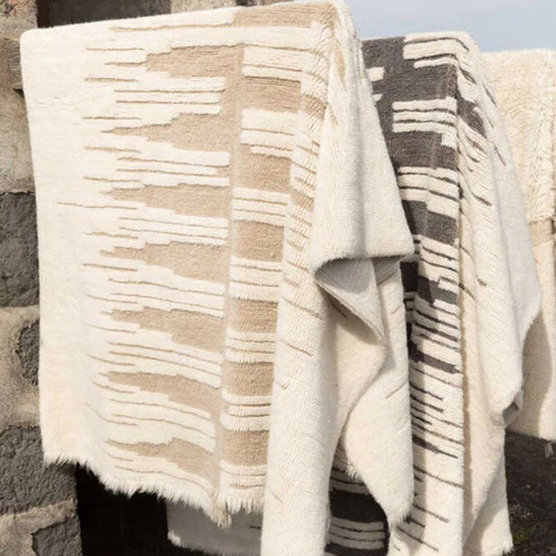 Nomade Zagros Woolable Rug by Lorena Canals, showing nomade zagros woolable rug in live shot.