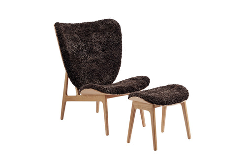 Elephant Lounge Chair and Ottoman by Norr11, showing angle view of elephant lounge chair.and ottoman