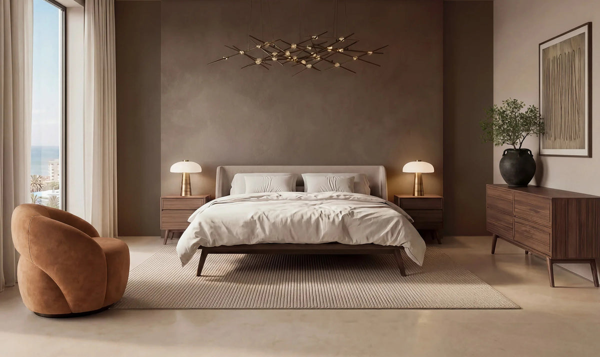 Norvin Bed by Viesso, showing norvin bed in live shot.