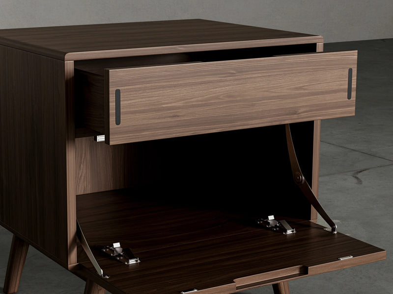 Norvin Nightstand by Viesso, showing closeup view of norvin nightstand in live shot.