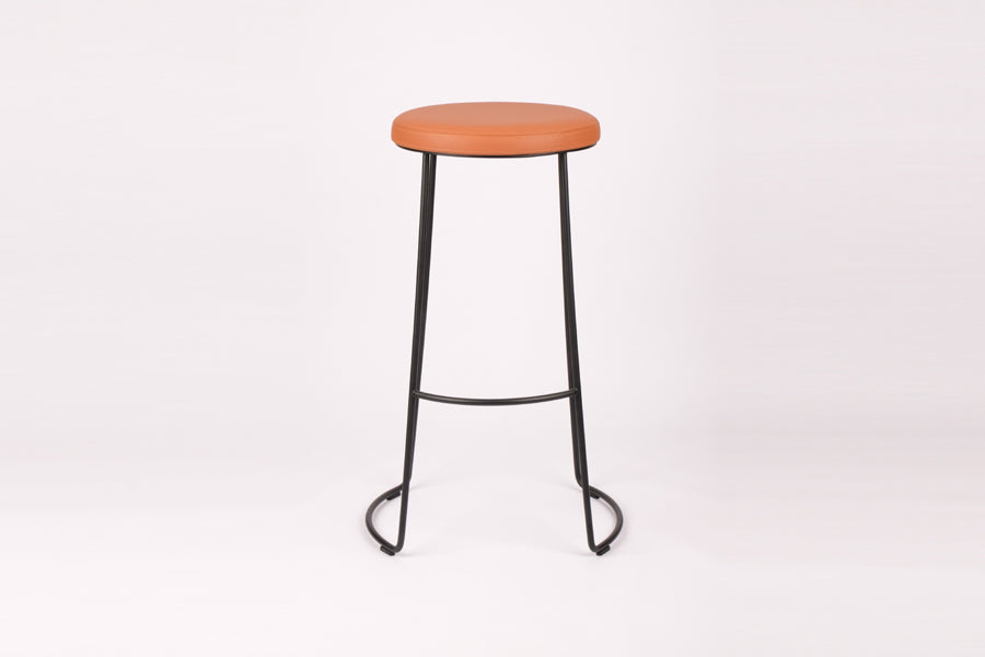 Nory Bar Stool by Kollektiff, showing front view of nory bar stool in studio shot.