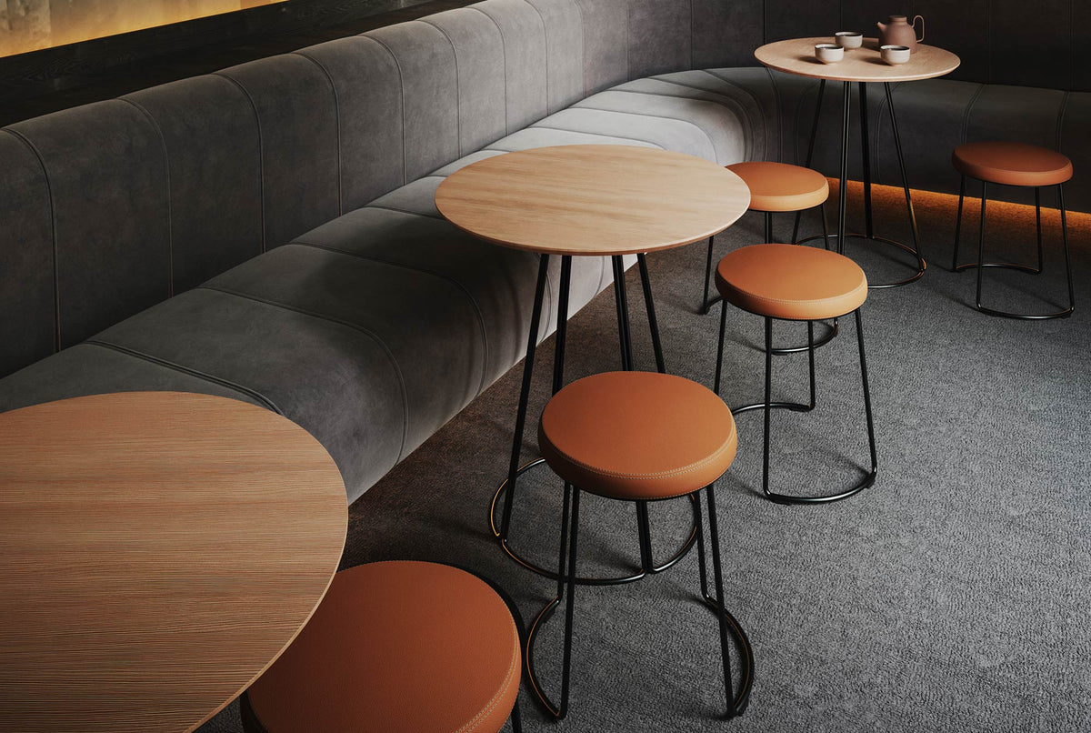 Nory Dining Stool by Kollektiff, showing nory dining stools in live shot.