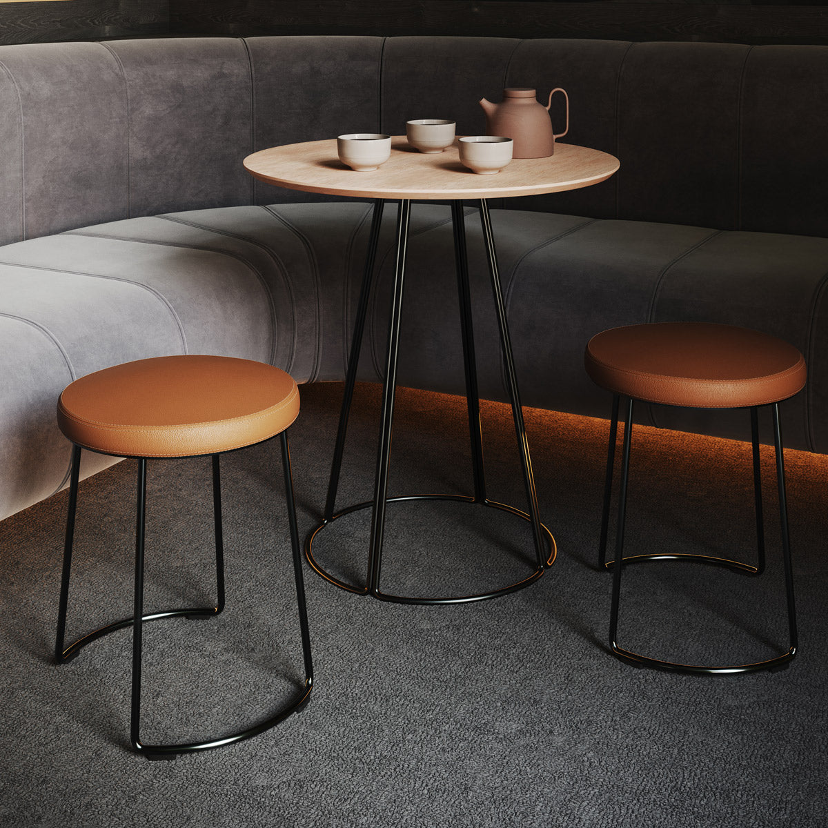 Nory Dining Stool by Kollektiff, showing nory dining stools in live shot.