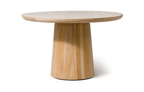 Nova Dining Table by Harbour - Natural Teak, Travertine Cream.