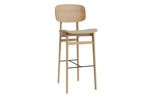 NY11 Bar Chair by Norr11 - Cat 3 Upholstery, Natural Solid Oak.