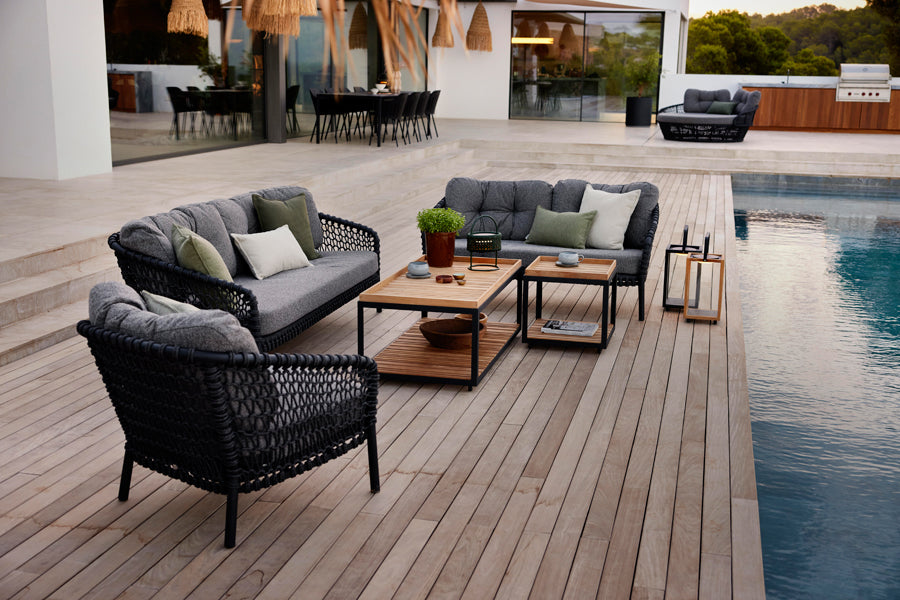 Ocean 3-Seater Sofa by Cane-Line, showing ocean 3-seater sofa in live shot.
