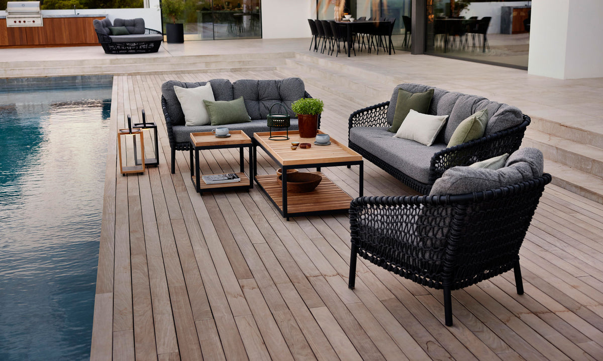 Ocean Large Lounge Chair by Cane-Line, showing ocean large lounge chair in live shot.