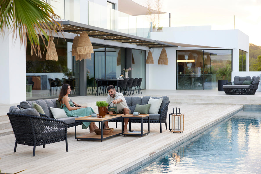 Ocean Large Lounge Chair by Cane-Line, showing ocean large lounge chair in live shot.