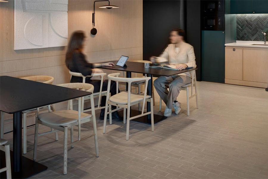 Odin Chair by B&T, showing odin chairs in live shot.