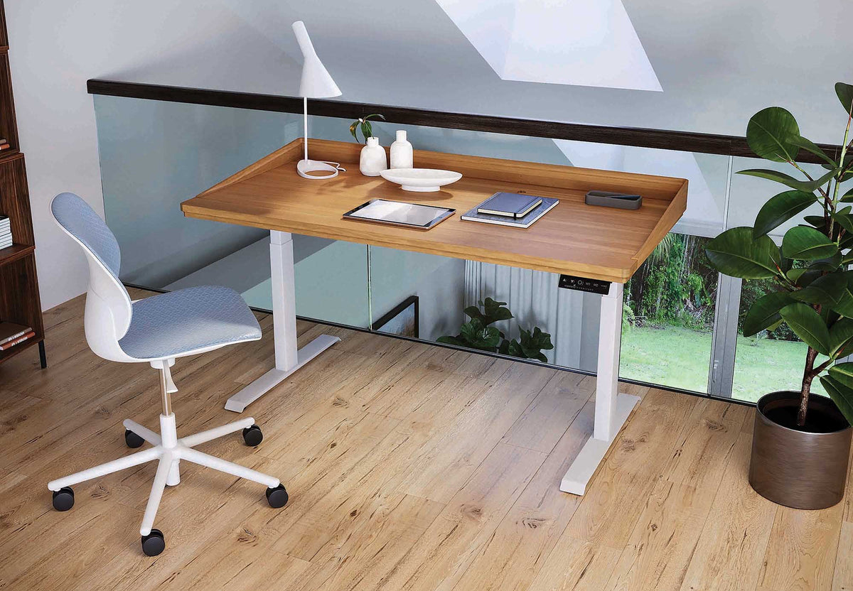 Odin Sit-Stand Desk by Copeland Furniture, showing odin sit-stand desk in live shot.